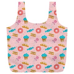 Funny Sweets With Teeth Full Print Recycle Bag (xl) by SychEva
