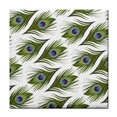 Peacock Feather Tile Coaster