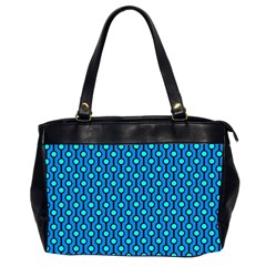 Blue Circles On A Dark Blue Background Oversize Office Handbag (2 Sides) by SychEva