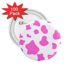 Pink Cow Spots, Large Version, Animal Fur Print In Pastel Colors 2 25  Buttons (100 Pack) 