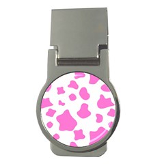 Pink Cow Spots, Large Version, Animal Fur Print In Pastel Colors Money Clips (round)  by Casemiro