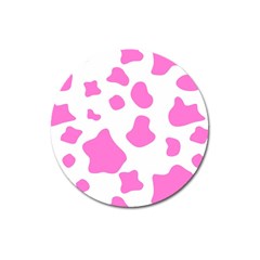 Pink Cow Spots, Large Version, Animal Fur Print In Pastel Colors Magnet 3  (round) by Casemiro