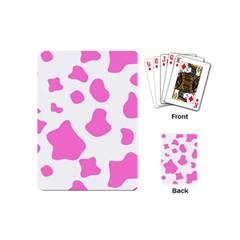 Pink Cow Spots, Large Version, Animal Fur Print In Pastel Colors Playing Cards Single Design (mini)