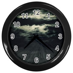 Dark Night Landscape Scene Wall Clock (black) by dflcprintsclothing