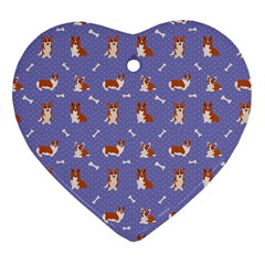 Cute Corgi Dogs Ornament (heart) by SychEva