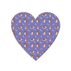 Cute Corgi Dogs Heart Magnet by SychEva