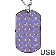 Cute Corgi Dogs Dog Tag Usb Flash (one Side) by SychEva