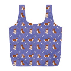 Cute Corgi Dogs Full Print Recycle Bag (l) by SychEva