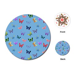Multicolored Butterflies Whirl Playing Cards Single Design (round) by SychEva