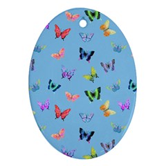 Multicolored Butterflies Whirl Oval Ornament (two Sides) by SychEva