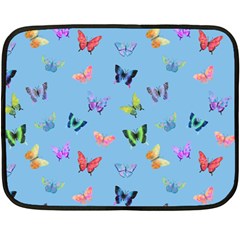 Multicolored Butterflies Whirl Double Sided Fleece Blanket (mini)  by SychEva