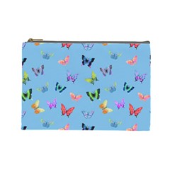 Multicolored Butterflies Whirl Cosmetic Bag (large) by SychEva