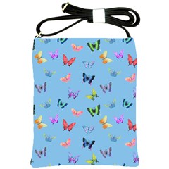 Multicolored Butterflies Whirl Shoulder Sling Bag by SychEva