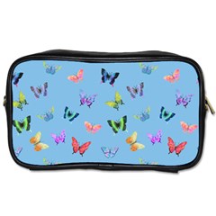 Multicolored Butterflies Whirl Toiletries Bag (two Sides) by SychEva