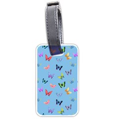 Multicolored Butterflies Whirl Luggage Tag (one Side) by SychEva