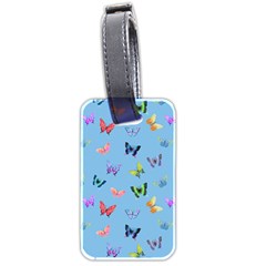 Multicolored Butterflies Whirl Luggage Tag (two Sides) by SychEva