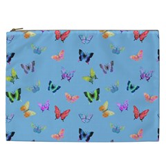 Multicolored Butterflies Whirl Cosmetic Bag (xxl) by SychEva