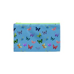 Multicolored Butterflies Whirl Cosmetic Bag (xs) by SychEva