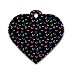 Bright And Beautiful Butterflies Dog Tag Heart (one Side) by SychEva