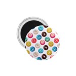 Delicious Multicolored Donuts On White Background 1.75  Magnets Front