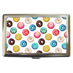 Delicious Multicolored Donuts On White Background Cigarette Money Case by SychEva