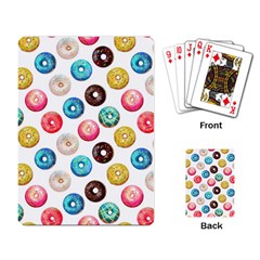 Delicious Multicolored Donuts On White Background Playing Cards Single Design (rectangle) by SychEva