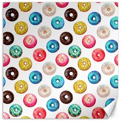 Delicious Multicolored Donuts On White Background Canvas 16  X 16  by SychEva