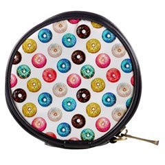 Delicious Multicolored Donuts On White Background Mini Makeup Bag by SychEva