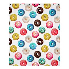 Delicious Multicolored Donuts On White Background Shower Curtain 60  x 72  (Medium) 