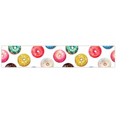 Delicious Multicolored Donuts On White Background Large Flano Scarf  by SychEva