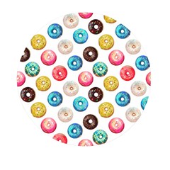 Delicious Multicolored Donuts On White Background Mini Round Pill Box (pack Of 5) by SychEva