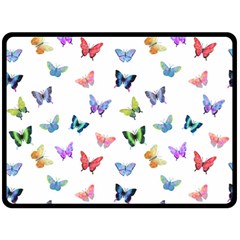 Cute Bright Butterflies Hover In The Air Fleece Blanket (large)  by SychEva