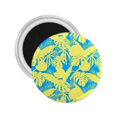Yellow And Blue Leafs Silhouette At Sky Blue 2 25  Magnets by Casemiro
