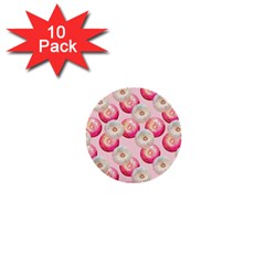 Pink And White Donuts 1  Mini Buttons (10 Pack)  by SychEva