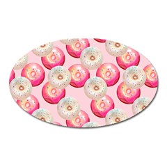 Pink And White Donuts Oval Magnet by SychEva