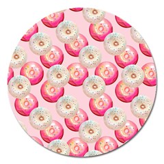 Pink And White Donuts Magnet 5  (round) by SychEva