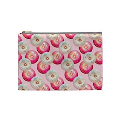 Pink And White Donuts Cosmetic Bag (medium) by SychEva