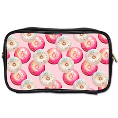 Pink And White Donuts Toiletries Bag (one Side) by SychEva