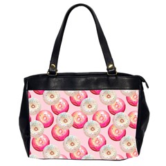 Pink And White Donuts Oversize Office Handbag (2 Sides) by SychEva