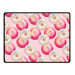 Pink And White Donuts Fleece Blanket (small) by SychEva