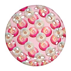 Pink And White Donuts Round Filigree Ornament (two Sides) by SychEva