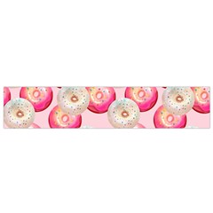 Pink And White Donuts Small Flano Scarf by SychEva