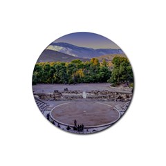 Epidaurus Theater, Peloponnesse, Greece Rubber Coaster (Round) 