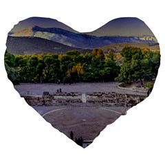 Epidaurus Theater, Peloponnesse, Greece Large 19  Premium Heart Shape Cushions by dflcprintsclothing