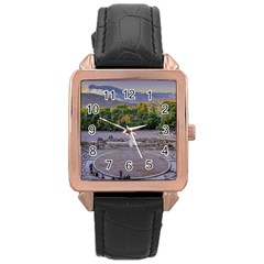 Epidaurus Theater, Peloponnesse, Greece Rose Gold Leather Watch 