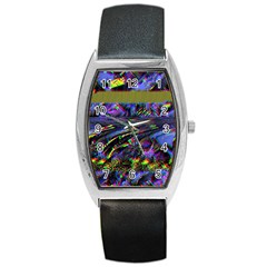 Unadjusted Tv Screen Barrel Style Metal Watch by MRNStudios