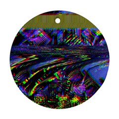 Unadjusted Tv Screen Round Ornament (two Sides) by MRNStudios