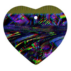 Unadjusted Tv Screen Heart Ornament (two Sides) by MRNStudios