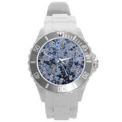 Marble Texture Top View Round Plastic Sport Watch (l) by dflcprintsclothing