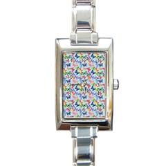 Beautiful Bright Butterflies Are Flying Rectangle Italian Charm Watch by SychEva